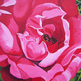 Renee Rutana: 'Send My Love', 2008 Acrylic Painting, Floral. Artist Description:  This is a close up of a rose, has an abstract feel to it. The actual depth of the canvas is 1 3/ 8. * Thick gallery wrapped canvas with painting extending to the sides....