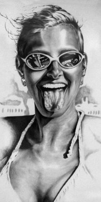 Dennis Rennock: 'Fabulous', 1997 Pencil Drawing, People.  Fun on Miami Beach ...