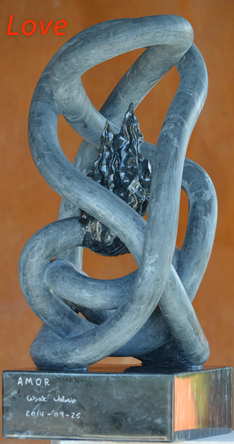 Cesar Valerio  'Love', created in 2014, Original Sculpture Stone.