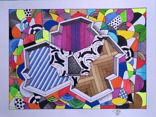Reza Roihan: 'freedom', 2015 Marker Drawing, Abstract.  describes the joy and freedom ...
