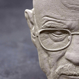 Alexandr And Serge Reznikov: 'walter white 7', 2020 Mixed Media Sculpture, Portrait. Artist Description: Walter Hartwell white is the main character in the American television series breaking bad. His role was played by Bryan Cranston.The portrait is made in the technique of flat relief. Realistic image, hyperrealistic texture, minimalism in volume and design create a beautiful contrast. This impression is the ...