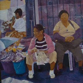 Reynaldo Gatmaitan: 'Flower verdors', 2011 Oil Painting, Figurative. 