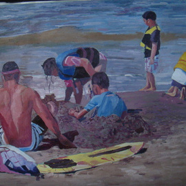 Reynaldo Gatmaitan: 'Summer Time', 2013 Oil Painting, Beach. 