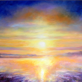 Richard Freer: 'pitsford water sunrise', 2020 Oil Painting, Expressionism. Artist Description: Sunset over Pitsford water...