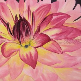 Rossana Currie: 'Dalia', 2011 Oil Painting, Floral. Artist Description:  The heart of a flower is as strong and delicate as our own heart ...