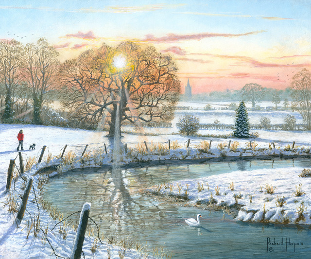 Richard Harpum  'Winter Stroll', created in 2017, Original Painting Acrylic.