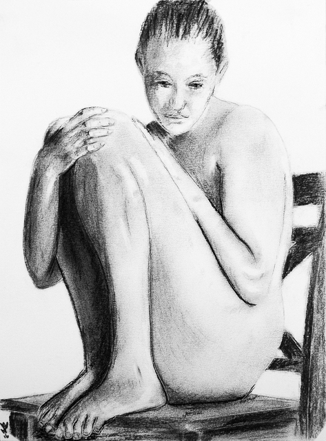Ricardo Saraiva  'Nude', created in 2016, Original Drawing Pencil.