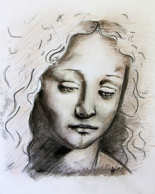 Ricardo Saraiva  'Renaissance Portrait', created in 2015, Original Drawing Pencil.