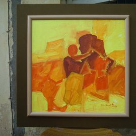 Richard Anbudurai: 'care 3', 2012 Acrylic Painting, Abstract Figurative. Artist Description:     ' All things bright and beautiful, all creatures great and small'.    ...