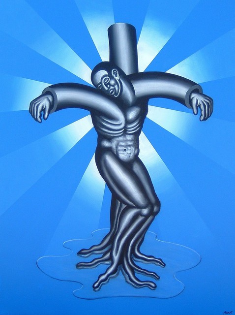 Marcelo Novo  'CRUCIFIXION', created in 2007, Original Painting Acrylic.