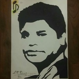 Rifath Fouz: 'maestro prodigy', 2019 Ink Drawing, Famous People. Artist Description: The portrait drawing of the great musical maestro and Oscar winner sir  AR Rahman . ...