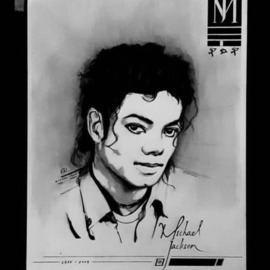 Rifath Fouz: 'michael jackson by rifath fouz', 2020 Ink Drawing, Famous People. Artist Description: Here is a drawing of a legend, a black American  Michael Jackson . A man who justified the world with his music and supported a dozens of charities worldwide. Regarded one of the greatest men of all time. ...