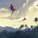 flying macaws By Rigel Sauri