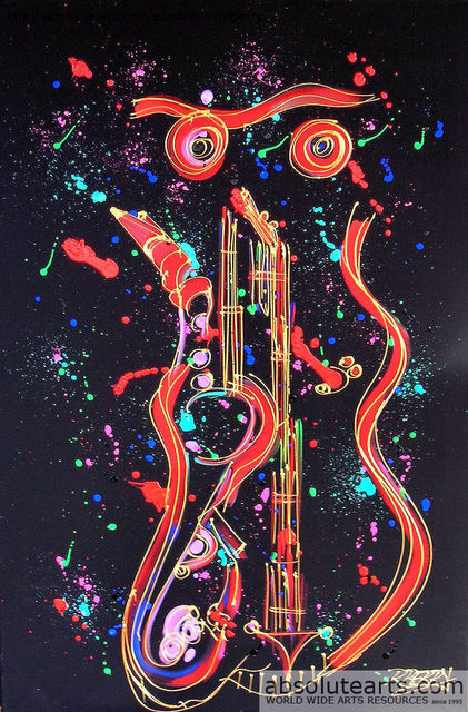 Robert Berry  'Jazz Night Owl', created in 2013, Original Painting Acrylic.