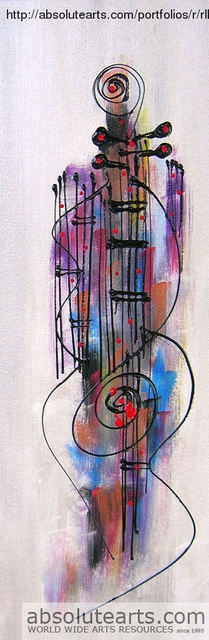 Robert Berry  'Lady Guitar Soul', created in 2013, Original Painting Acrylic.