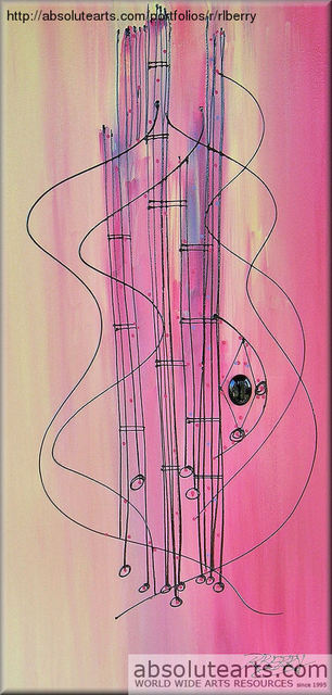Robert Berry  'Ldy Guitar III', created in 2013, Original Painting Acrylic.