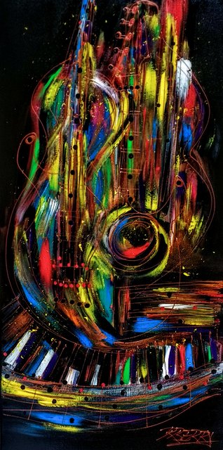 Artist Robert Berry. 'Jazzxplosion' Artwork Image, Created in 2018, Original Painting Acrylic. #art #artist