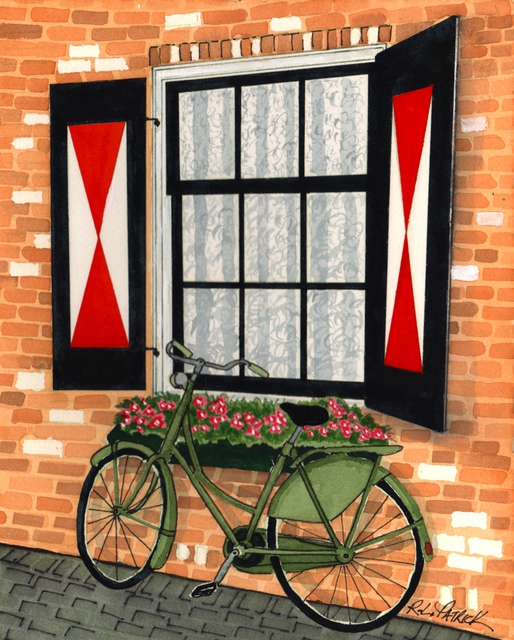 Artist Ralph Patrick. 'Dutch Window' Artwork Image, Created in 2010, Original Watercolor. #art #artist