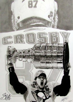 Robb Scott: 'The Kid is Good', 2010 Pencil Drawing, Sports.  This is a limited edition pencil drawing of Sidney Crosby. 87 prints were created and each was hand signed by Sidney Crosby and myself. Each comes with a certificate of authenticity from Frameworth. ...