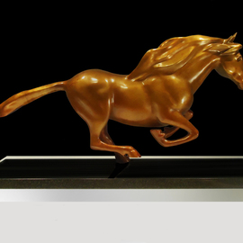Robert Kelly: 'Runaway', 2015 Bronze Sculpture, Horses. Artist Description:    Horses, bronze, running, standing on one leg, black granite base,   ...