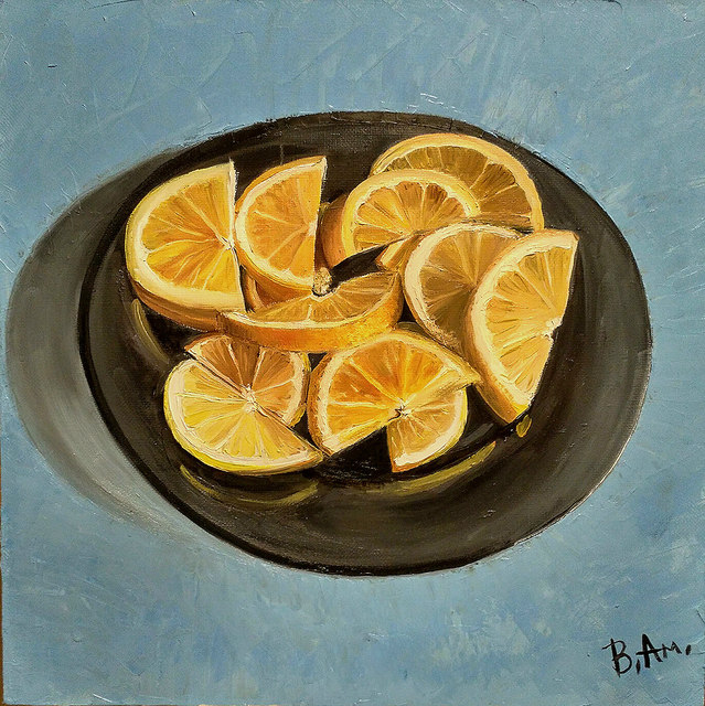 Artist Vadim Amelichev. 'Sliced Orange' Artwork Image, Created in 2017, Original Painting Oil. #art #artist