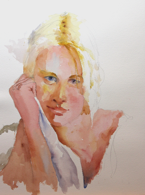 Roderick Brown  'Deep In Thought', created in 2014, Original Watercolor.