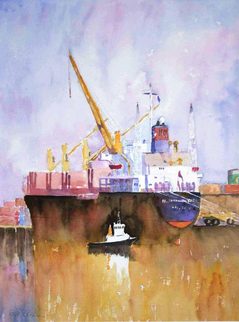 Roderick Brown  'Maritime Friendship', created in 2004, Original Watercolor.