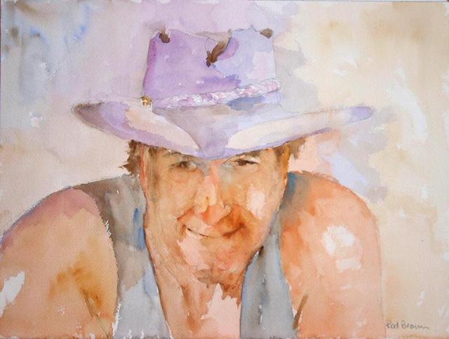 Roderick Brown  'Outback Rider', created in 2004, Original Watercolor.