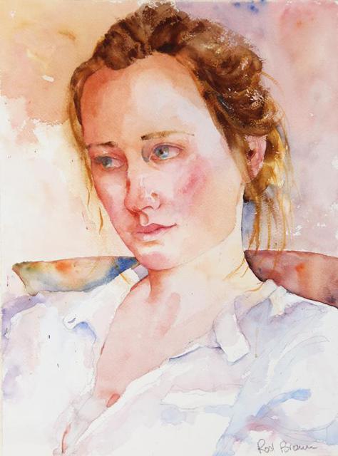 Artist Roderick Brown. 'Sarah' Artwork Image, Created in 2013, Original Watercolor. #art #artist