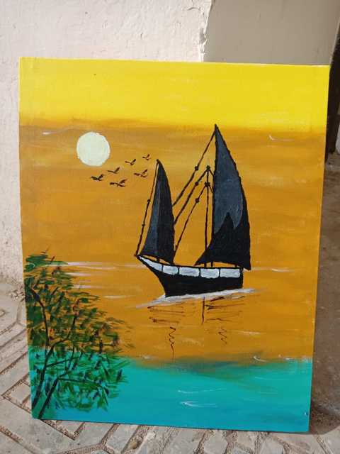 Rubab Akram  'Suset Painting By Zohaibali', created in 2020, Original Painting Acrylic.