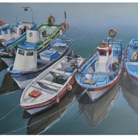 Fishing boats in the Algarve, Portugal By Roman Markov