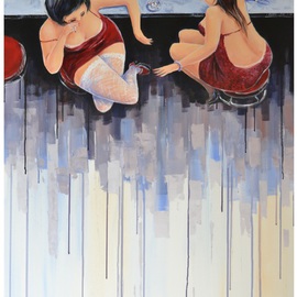 Roman Markov: 'Midnight', 2013 Acrylic Painting, nudes. Artist Description:  pintor Roman Markov, Portugal, Algarve, Faro, nude           ...