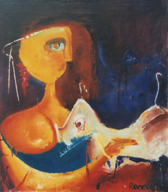 Artist Romaya Puchman. 'Friends' Artwork Image, Created in 2000, Original Painting Oil. #art #artist