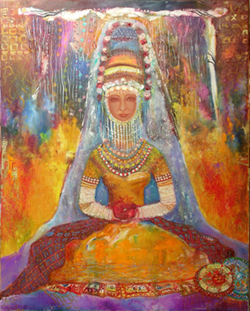 Artist Romaya Puchman. 'Yemen Bride' Artwork Image, Created in 2000, Original Painting Oil. #art #artist