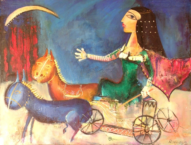 Artist Romaya Puchman. 'Cleopatra' Artwork Image, Created in 2000, Original Painting Oil. #art #artist