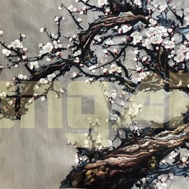 Candice Rongyu: 'prunus mume', 2017 Other Painting, Trees. Artist Description: Introduction of Craft Hand- made Embroidery, It is a more than 2000 years traditional handicraft combining art and craftFeature of handicraft The procedure of making is embroider pattern image with various thinness color silk threads on high density silk, satin fabrics or woolen textilesp.  s.  the thinnest ...