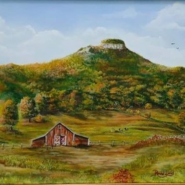 Farmers View of Pilot Mountain By Ronald Lunn