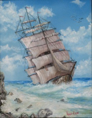 Ronald Lunn: 'Slipping By Cape D Or', 2018 Oil Painting, Marine. Ocean, Marine, Maritime, Nautical, Seashore, Seascape, Coastal, Coast, Sea Cliffs, Sea, Ocean, Water, Ocean Wrecks, Beach...