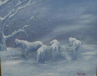 Ronald Lunn: 'Spirits of the Storm', 2017 Oil Painting, Animals. For the love of our horse family...
