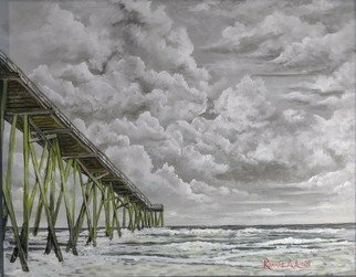 Ronald Lunn: 'carolina beach pier', 2021 Oil Painting, Seascape. Took this as a photo while doing Plein Air and completed the work in the studio. ...