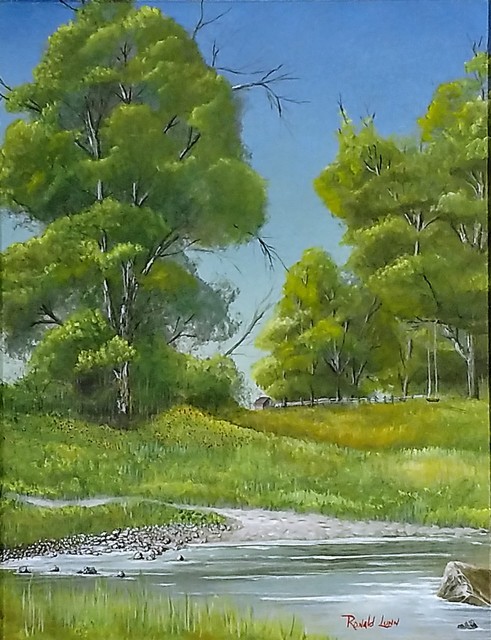 Ronald Lunn  'My Fishing Hole', created in 2018, Original Watercolor.