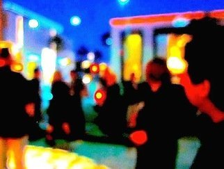 Ronnie Caplan: 'Los Angeles at night', 2019 Color Photograph, Abstract. Abstract, night, los angeles, crowd, hoi poloi, partying, lights...