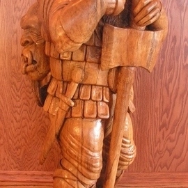 Ronald Smith: 'A Warrior Dwarf is Never Too Old', 1997 , Figurative. Artist Description:  A Warrior Dwarf is Never Too Old , Sculpture, wood, fantasy, Tolkien, mythology, figurative, representational...