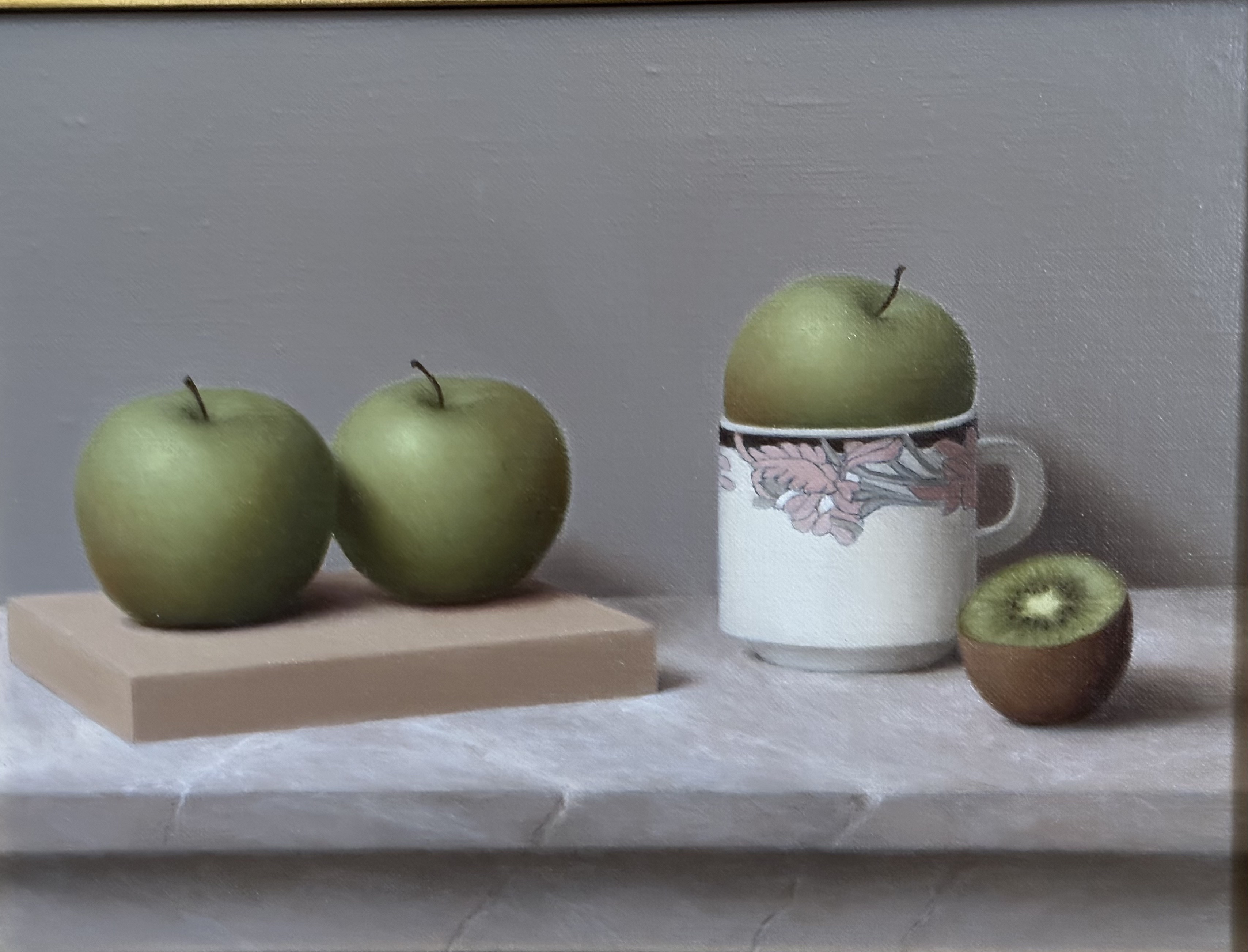 Ronald Weisberg: 'apples 2', 2017 Oil Painting, Still Life. apple still life...