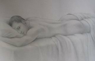 Ronald Weisberg: 'open door', 2008 Pencil Drawing, nudes. 