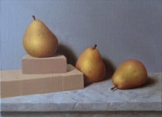 Ronald Weisberg: 'pear 3', 2017 Oil Painting, Still Life. 