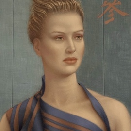 Ronald Weisberg: 'runway model', 2013 Oil Painting, Fashion. Artist Description: portrait...