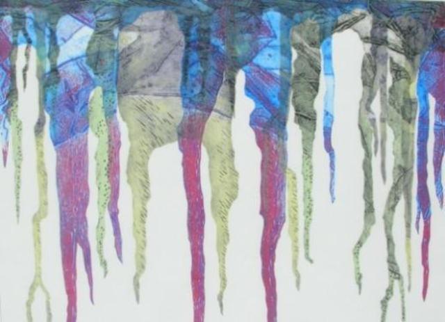 Artist Rosalyn M. Gaier. 'Hangers On' Artwork Image, Created in 2004, Original Printmaking Etching. #art #artist