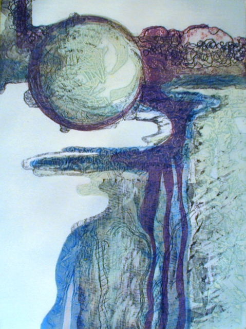 Rosalyn M. Gaier  'Other Worldly', created in 2001, Original Printmaking Etching.
