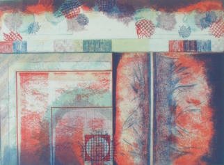 Rosalyn M. Gaier: 'The Planets', 1997 Other Printmaking, Abstract. Collagraph.  After a musical piece of the same title by Gustav Holst.  This was an interesting experiment with rectangles.  Rives BFK: Acid free, 100% rag paper....